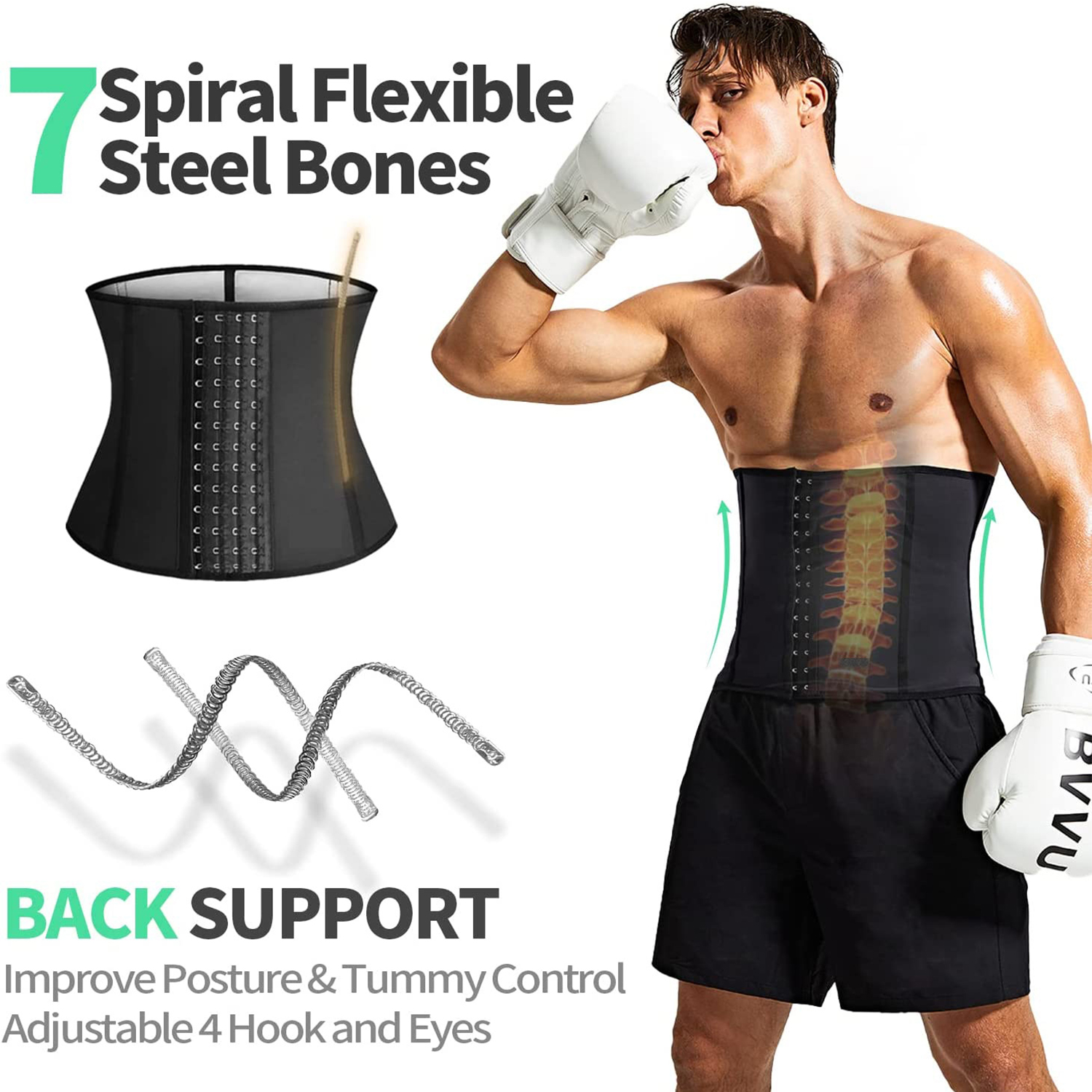  Flexible Sweat Band Waist Trainer for Women and Men