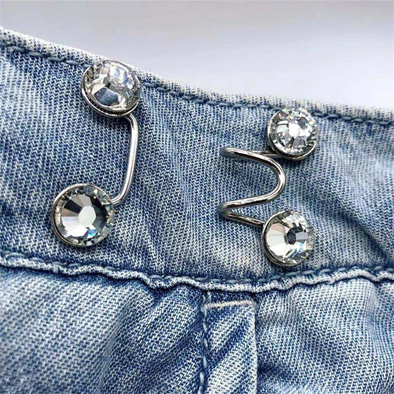 1PC Detachable Buttons Pants Jeans Clip Snap Button Perfect Fit