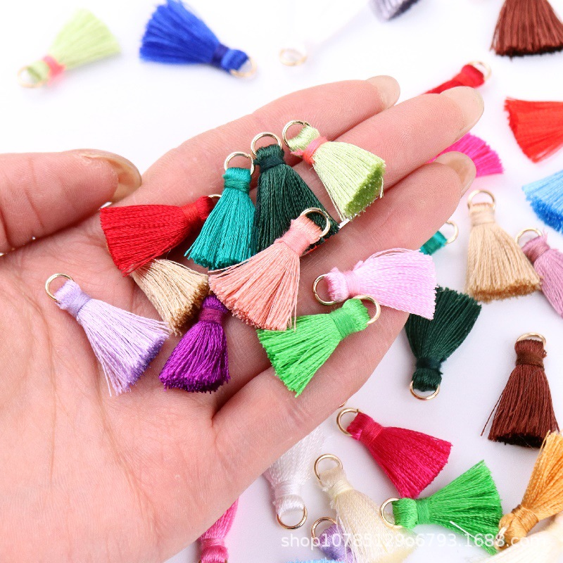 100pcs Random Color Keychain Tassel Charms Silky Handmade Tassels For DIY  Crafts Jewelry Making