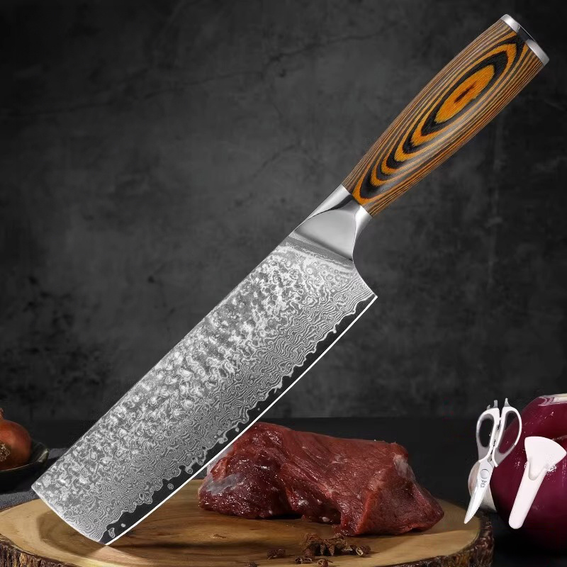 Kitchen Knife Damascus Pattern Chef Knife Small Fruit Knife - Temu