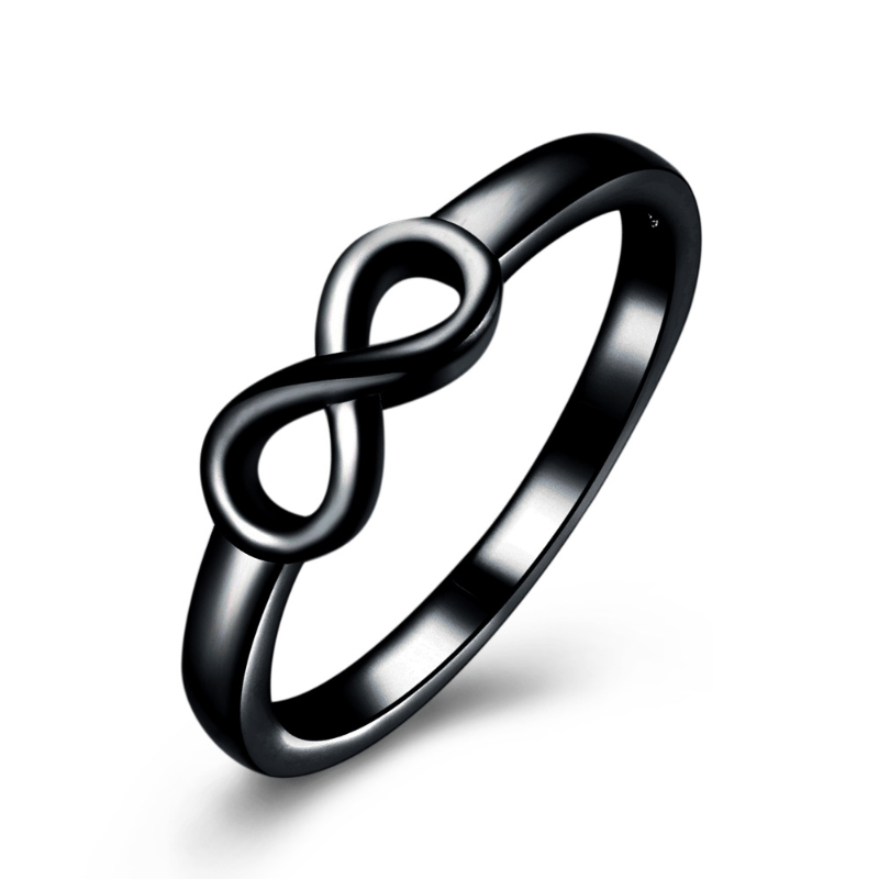 Black Infinity Ring -Adjustable