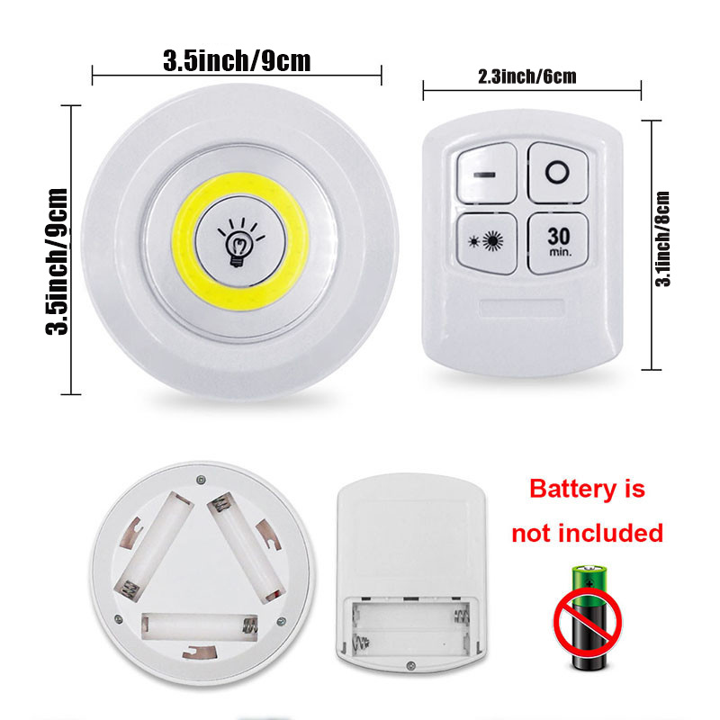 Led Under Cabinet Light Dimmable Cob Night Light With Remote - Temu