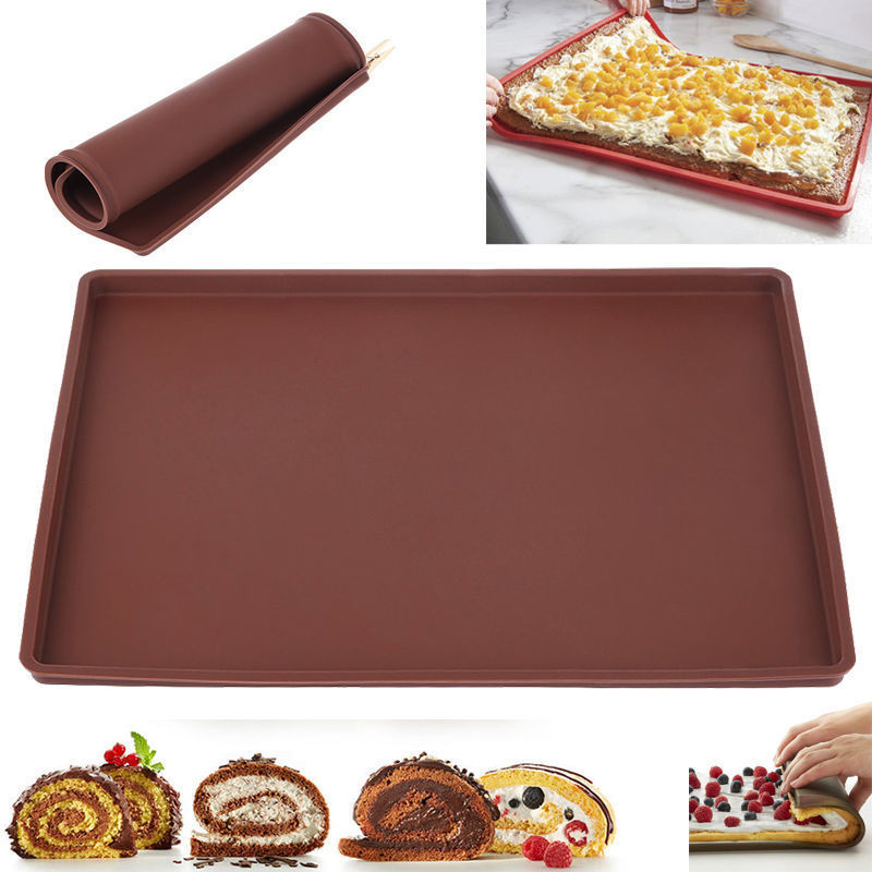 Swiss Roll Cake Mat Flexible Baking Tray Jelly Roll Pan Silicone Mold  Bakeware - Temu