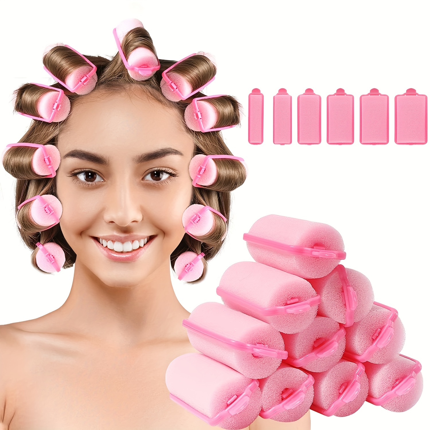 

14pcs Flexible Foam Hair Rollers For Comfortable Sleeping, Easy Hair Styling And Curling, Diy Sponge Curlers For Hairdressing Hair Styling