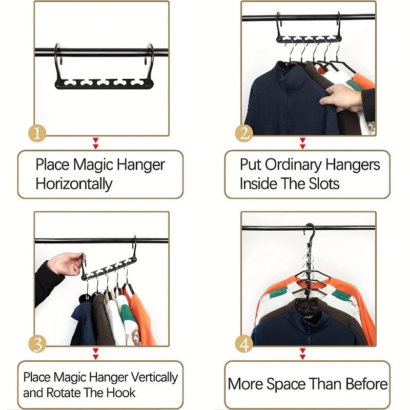 Space Saving Hangers Black Heavy Duty Plastic Closet Hangers - Temu