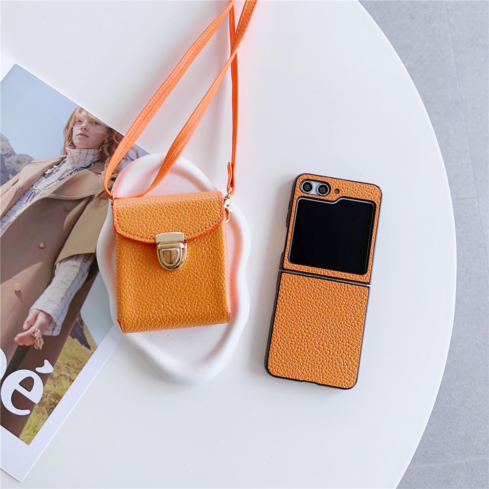 Pu Leather Crossbody Phone Case For Galaxy Z Flip 5 Flip5