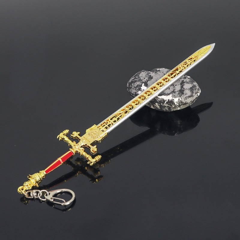 Anime Whitebeard Edward Newgate Weapon Keychains Bisento Sword Pendent  Keyring Key Holer Charm Men Women Jewelry
