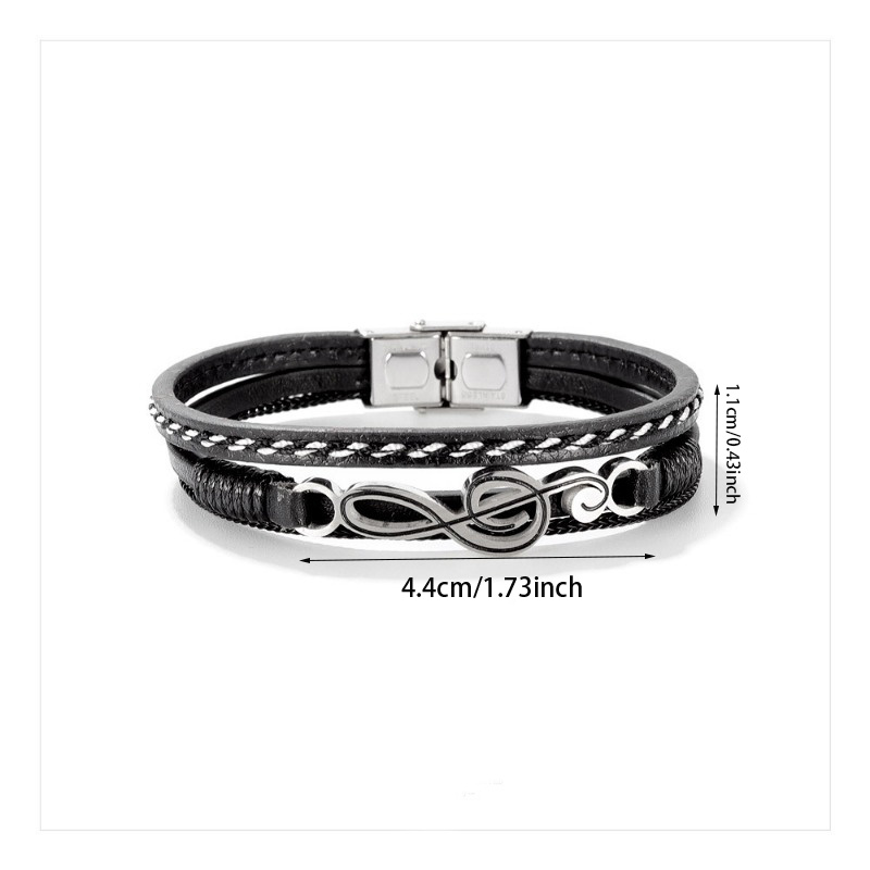Gucci Black Woven Leather Bracelet for Men
