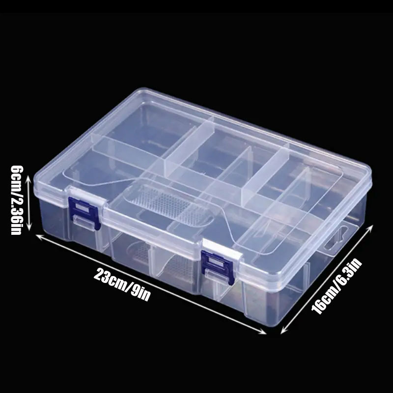Caja organizadora plástica de 23cm color transparente
