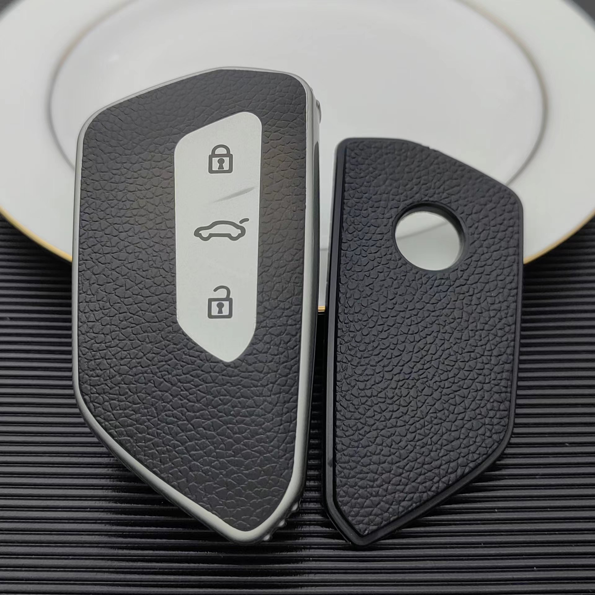 Tpu Leather Car Key Protect Case Cover Fob Golf 8 - Temu