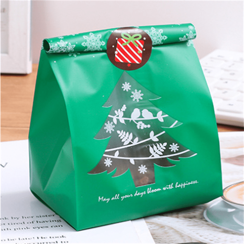 Christmas Old Man Tree Snowflake Candy Ziplock Sticky Bag - Temu