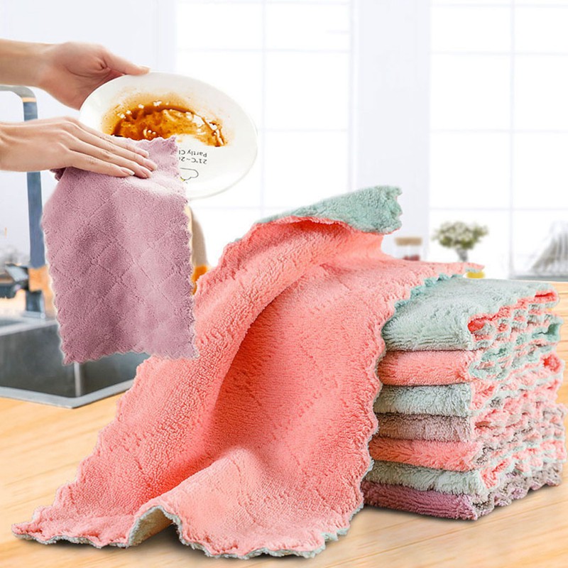 Household Super Absorbent Microfiber Cleaning Cloth Rag Kitchen