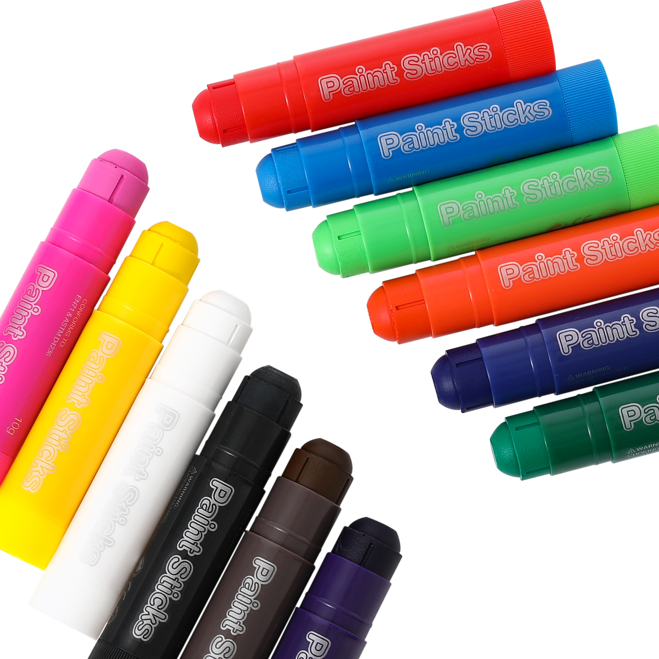 Tempera Paint Sticks, 12 Colors Solid Tempera Paint, Super Quick Drying,  Works Great On Paper Wood Glass Ceramic Canvas
