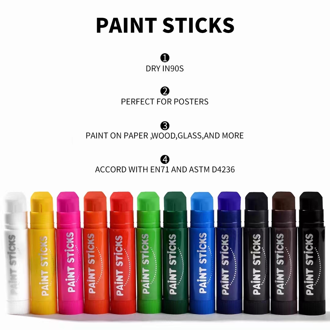 Tempera Paint Sticks 12 Colors Solid Tempera Paint Super - Temu