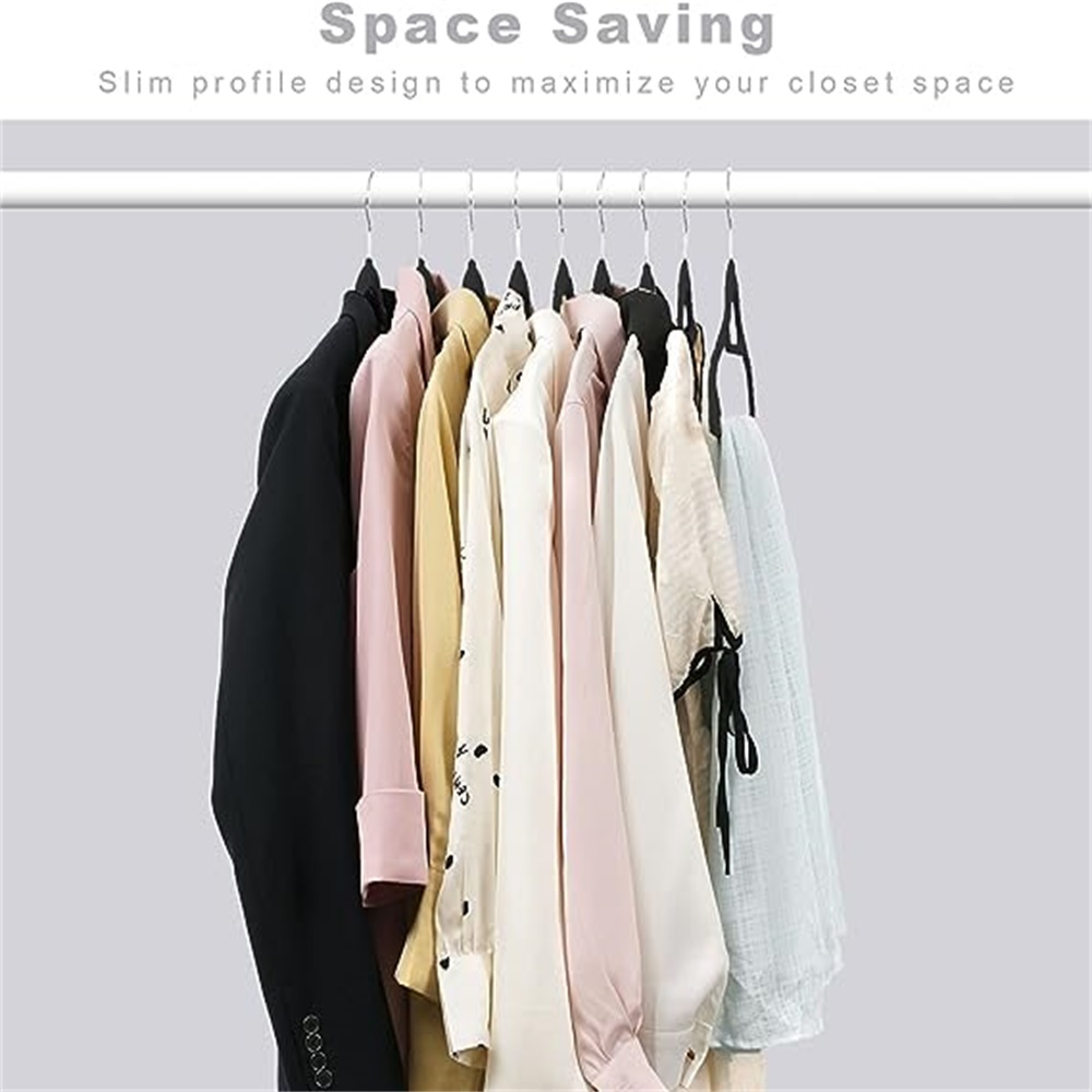 Premium Velvet Hangers with Tie Bar 5-Pack, Slim Space Saving Coat