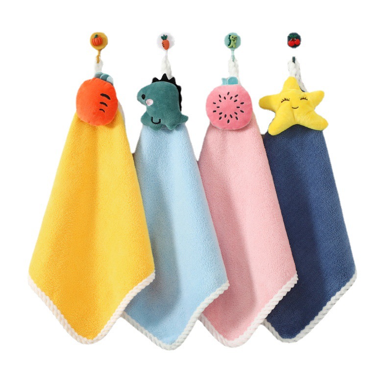 Wiping Hand Cloth, Cute Cartoon Hangable Hand Towels, Super Absorbent Soft  Coral Velvet Towels, Kitchen Supplies - Temu