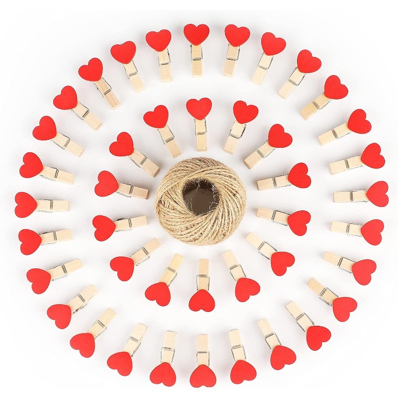 50 Uds. Pinzas pequeñas de madera con forma de corazón para manualidades,  pinzas para tarjetas fotográficas DIY – Los mejores productos en la tienda  online Joom Geek