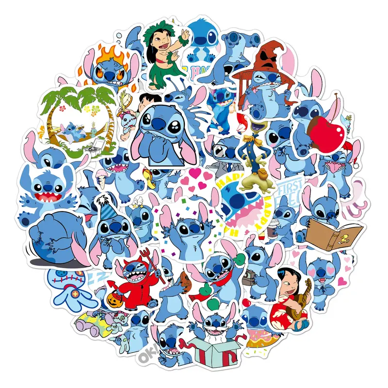 Stitch Vinyl Waterproof Stickers Gifts Cartoon Water - Temu