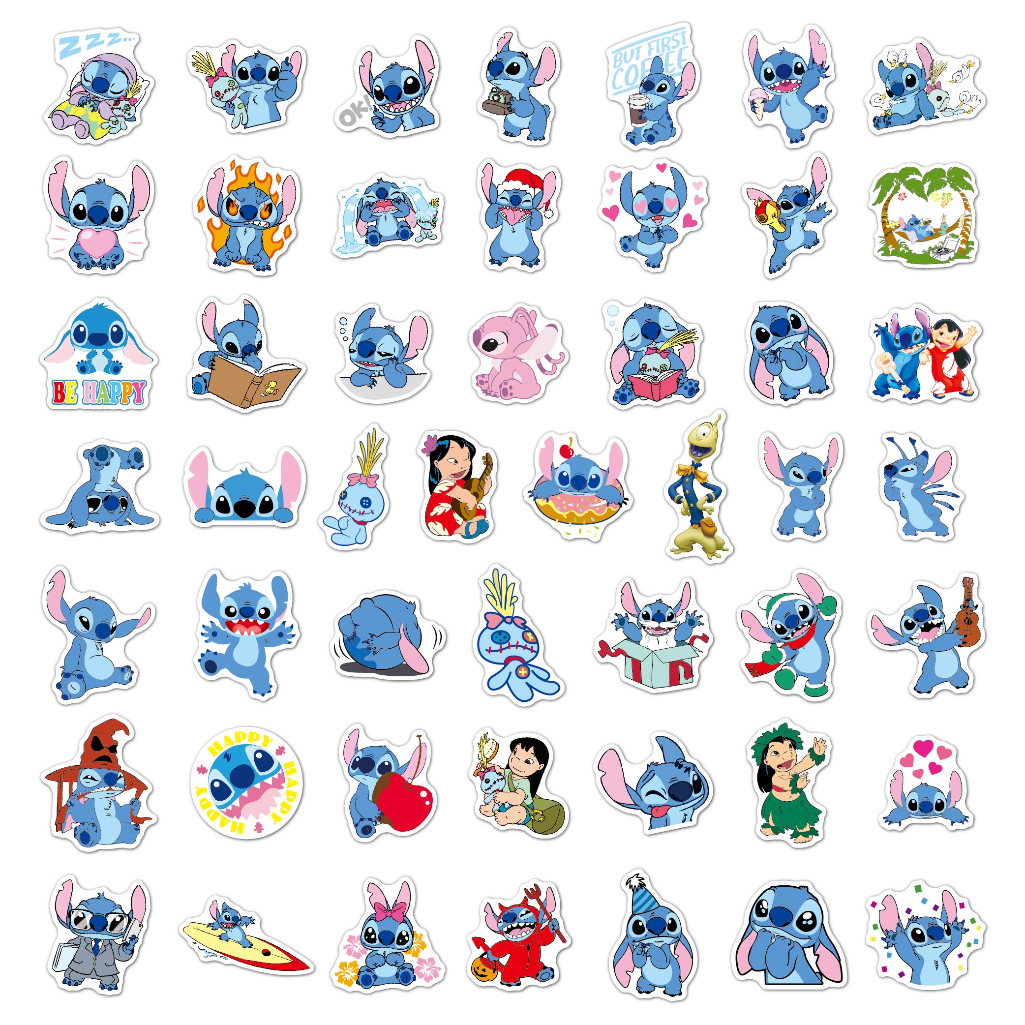  NUIGUBF Suitable for Disney Stitch Stickers, Waterproof Vinyl  Stickers, Stitching Stickers, Water Bottle Stickers, Gift Cartoon Stickers,  laptops, Phones, Helmets, car Stickers (100 Pieces) : Electronics