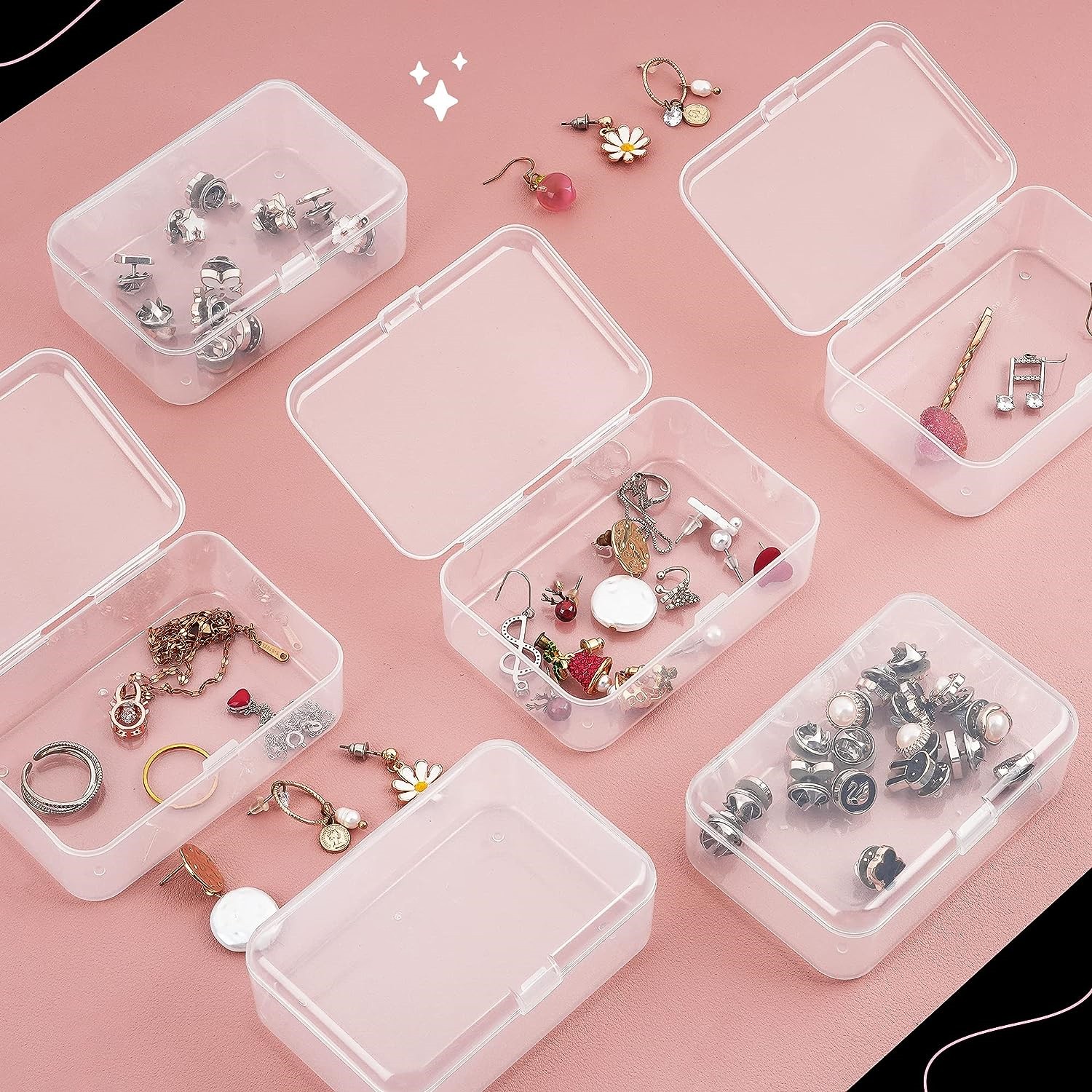 Small Plastic Storage Containers Clear Rectangle Beads - Temu