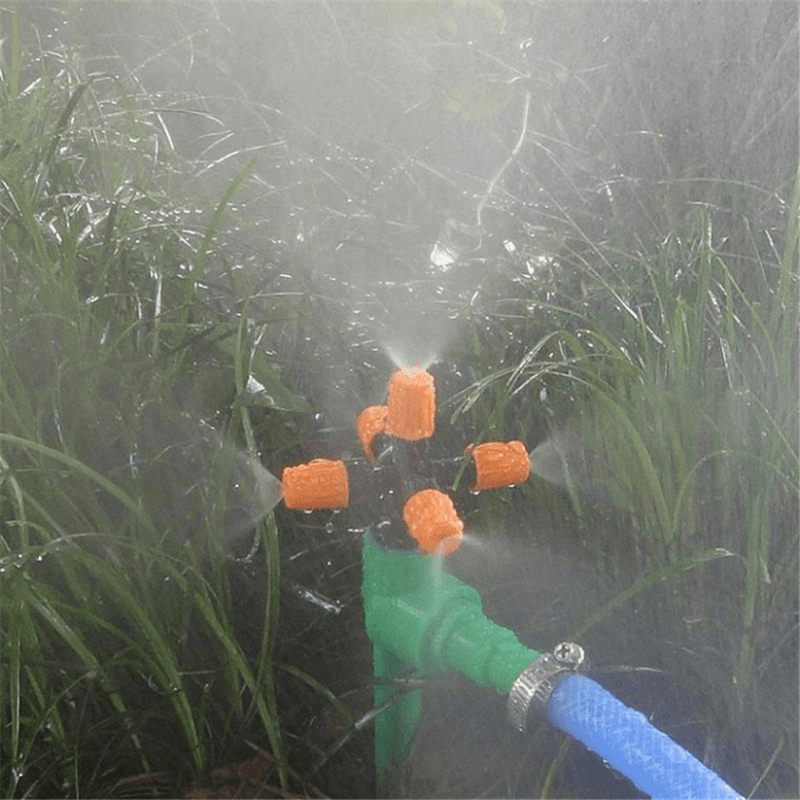 Lawn Sprinkler Garden Sprinkler 360 Degree Five Outlet - Temu
