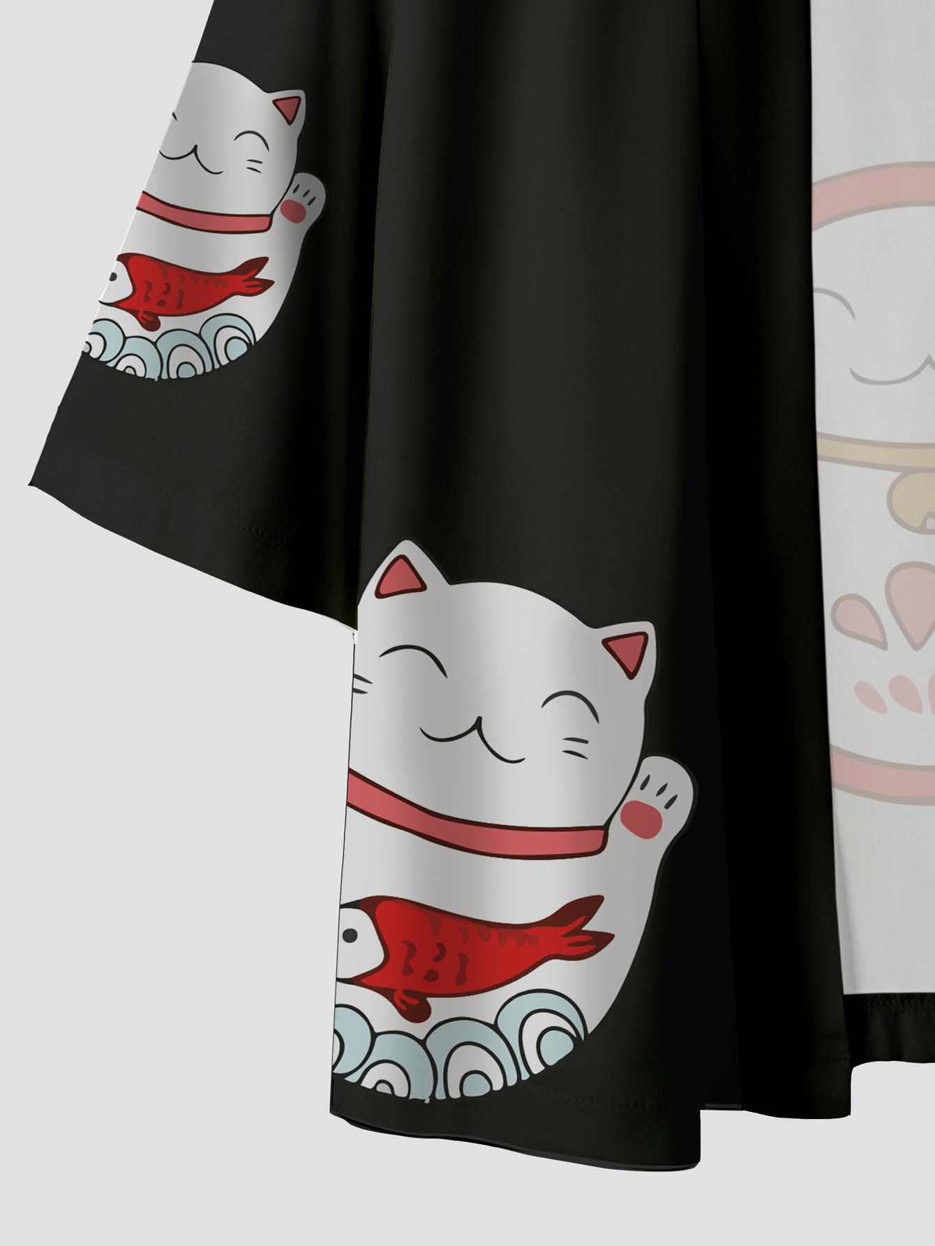 Anime Cartoon Cat Pattern Men's Kimono Jackets Japanese Costume Men V-neck  Casual Short Sleeve Open Front Coat - Temu