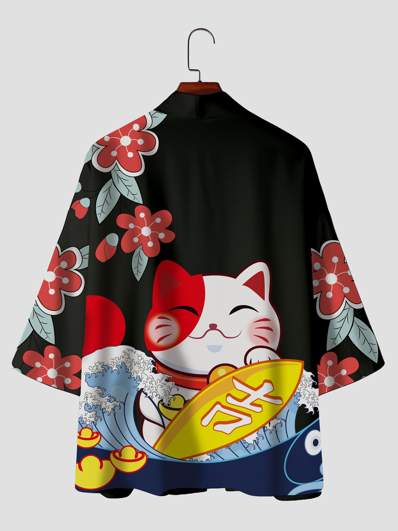 Chaqueta Tipo Kimono Hombre Estampado Gato Dibujos Animados - Temu Chile