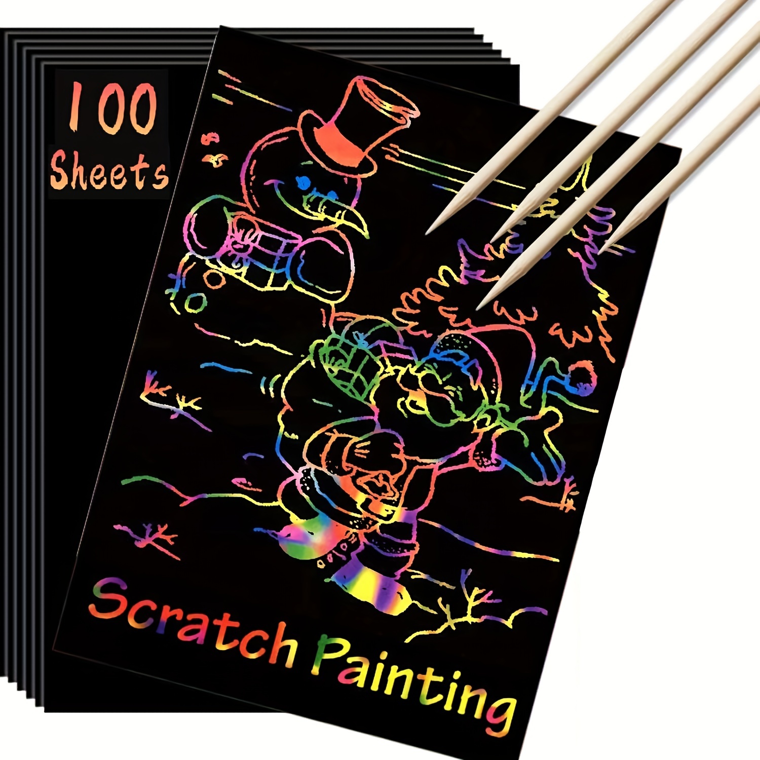 Magic Scratch Off Craft Kit, Rainbow Scratch Magic Drawing Set