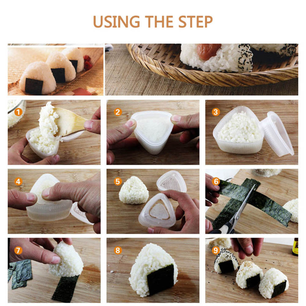Molde Onigiri, molde de bolas de arroz de acero inoxidable para hacer  sushi, molde clásico de triángulo de spam Musubi para niños, almuerzo,  Bento y hogar DIY-2 piezas XianweiShao 1327537054092