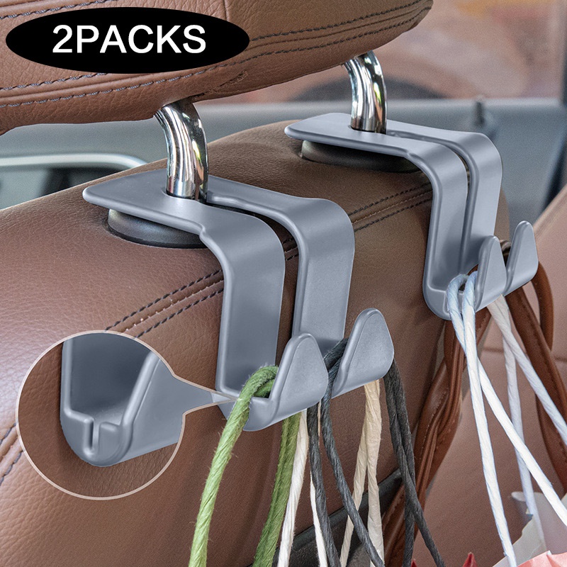 2pcs Car Seat Back Hook Hanger Headrest Mount Storage Holder Durable For  Car, Bag, Pouch, Clothes Hanging Hooks