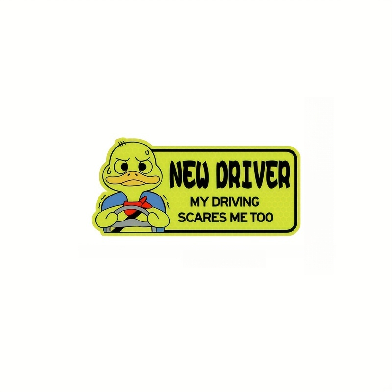 Student Driver Car Sticker Car Driver Sticker Funny Cute - Temu