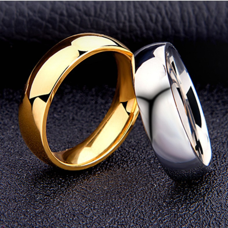 Men's Luxury Creative Titanium Steel Arc Plain Ring Couple - Temu