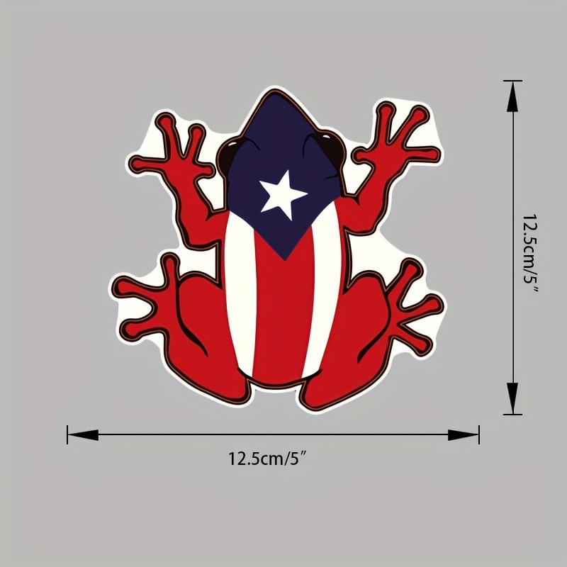 Puerto Rican Flag Frog Vinyl Decal Car Truck Notebook Vinyl - Temu