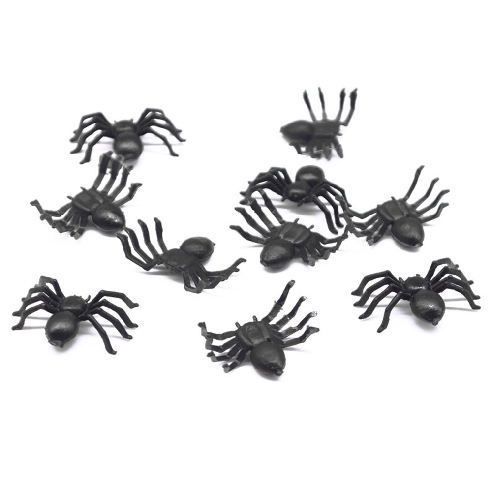 50pcs Halloween Spiders Party Props Prank Toys