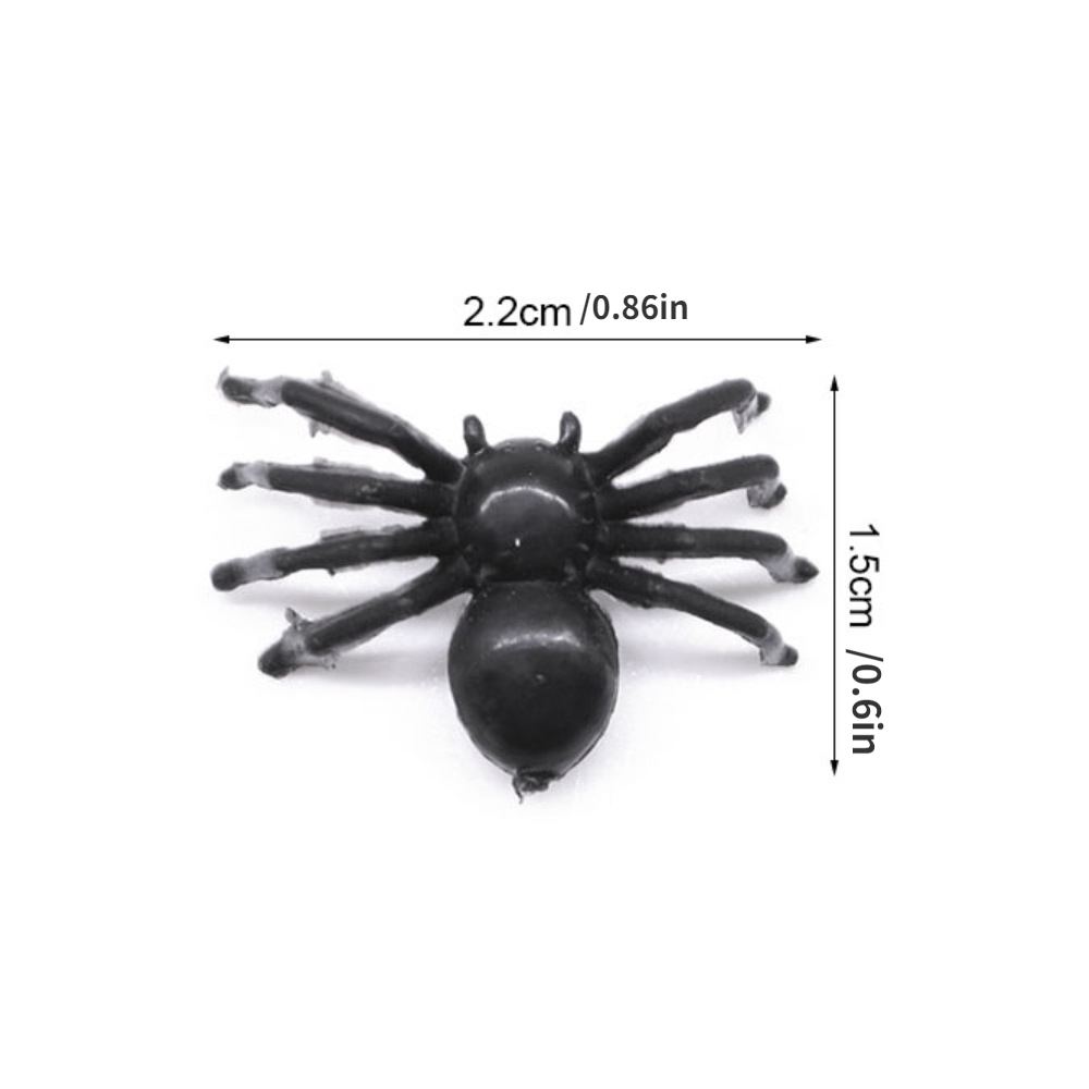 50pcs Halloween Spiders Party Props Prank Toys