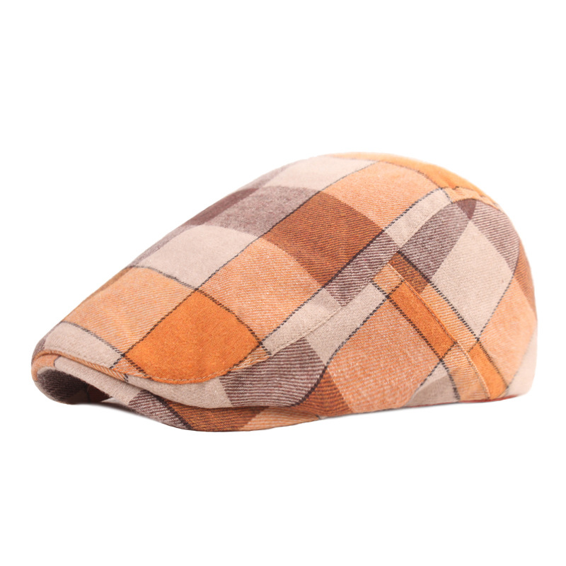  Fashion Men's Baseball Cap Plaid Cotton Hat Men Women Casual  Caps Outdoor Sun Cap2 (Color : Coffee) : Sports & Outdoors