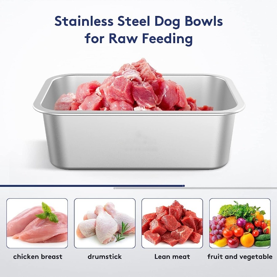 Sweetude 4 Pcs Large Water Bowls for Dogs Large Dog Food Bowls Stainless  Steel Extra Large Dog Bowl Metal Pet Bowls Rust Resistant Large Capacity  for