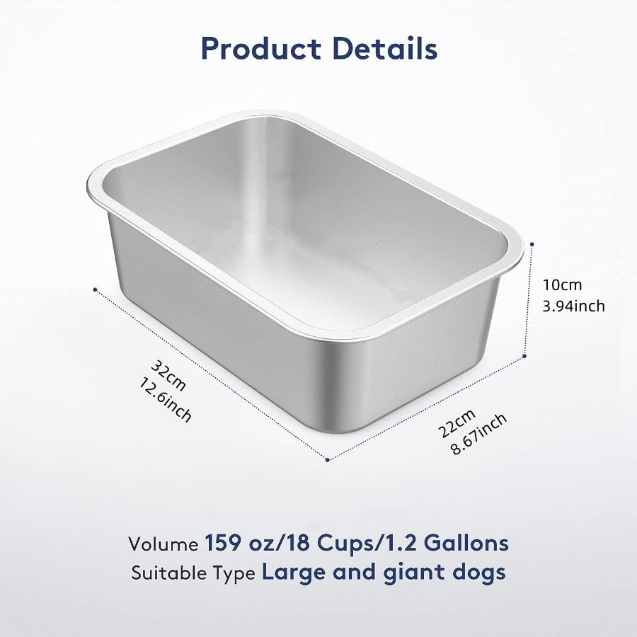 Stainless Steel Dog Bowls for Large Dogs, 2.65 Gallons High Capacity Metal  Dog Food Bowls, Ideal Food and Water Bowls for Large, X-Large, and Huge