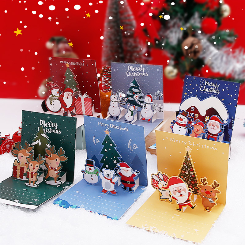 Caja postal plus 30 x 22 x 8 cm con impresión de renos y nieve Navidad