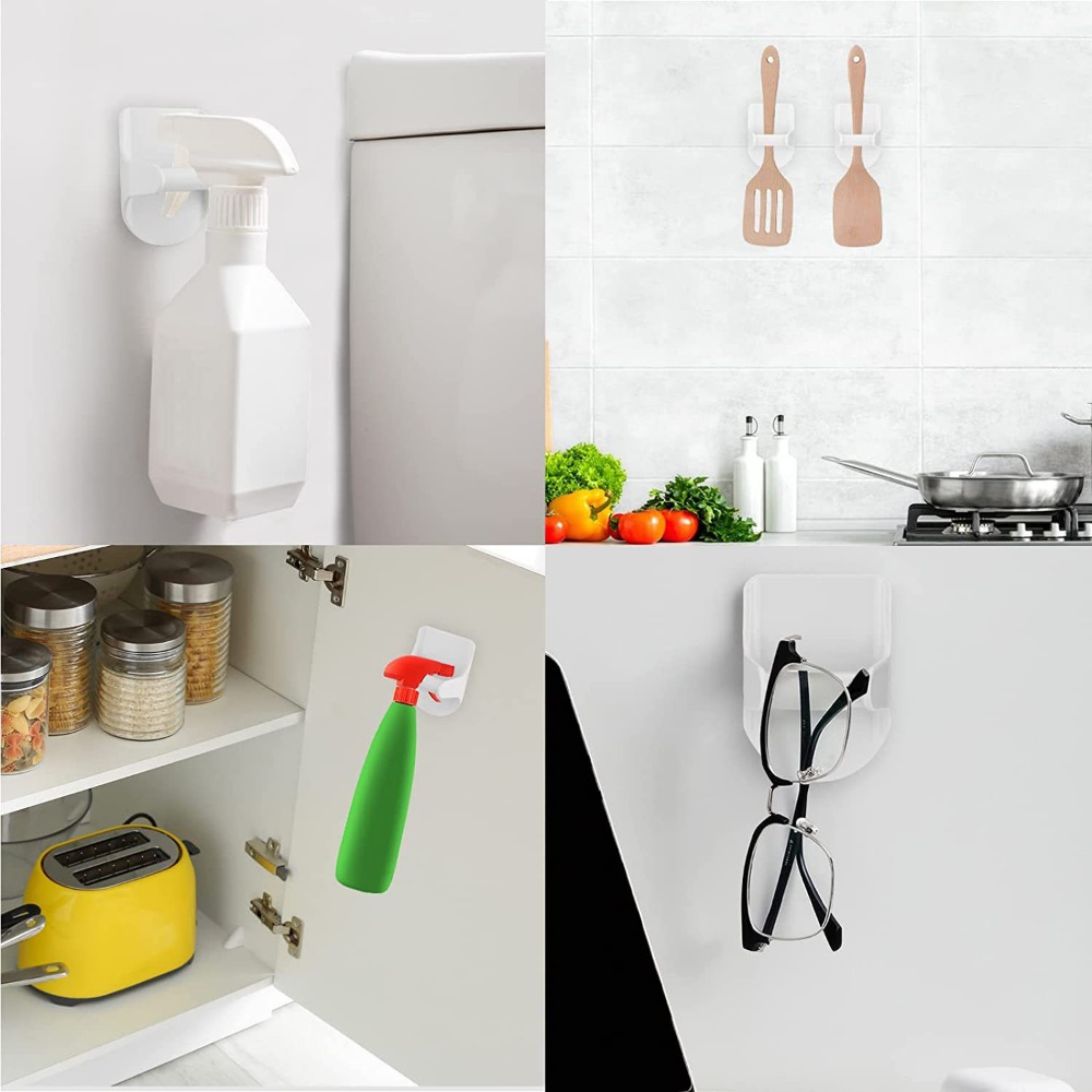 4Pcs Spray Bottle Holder Wall Mount Spray Bottle Hanger Self