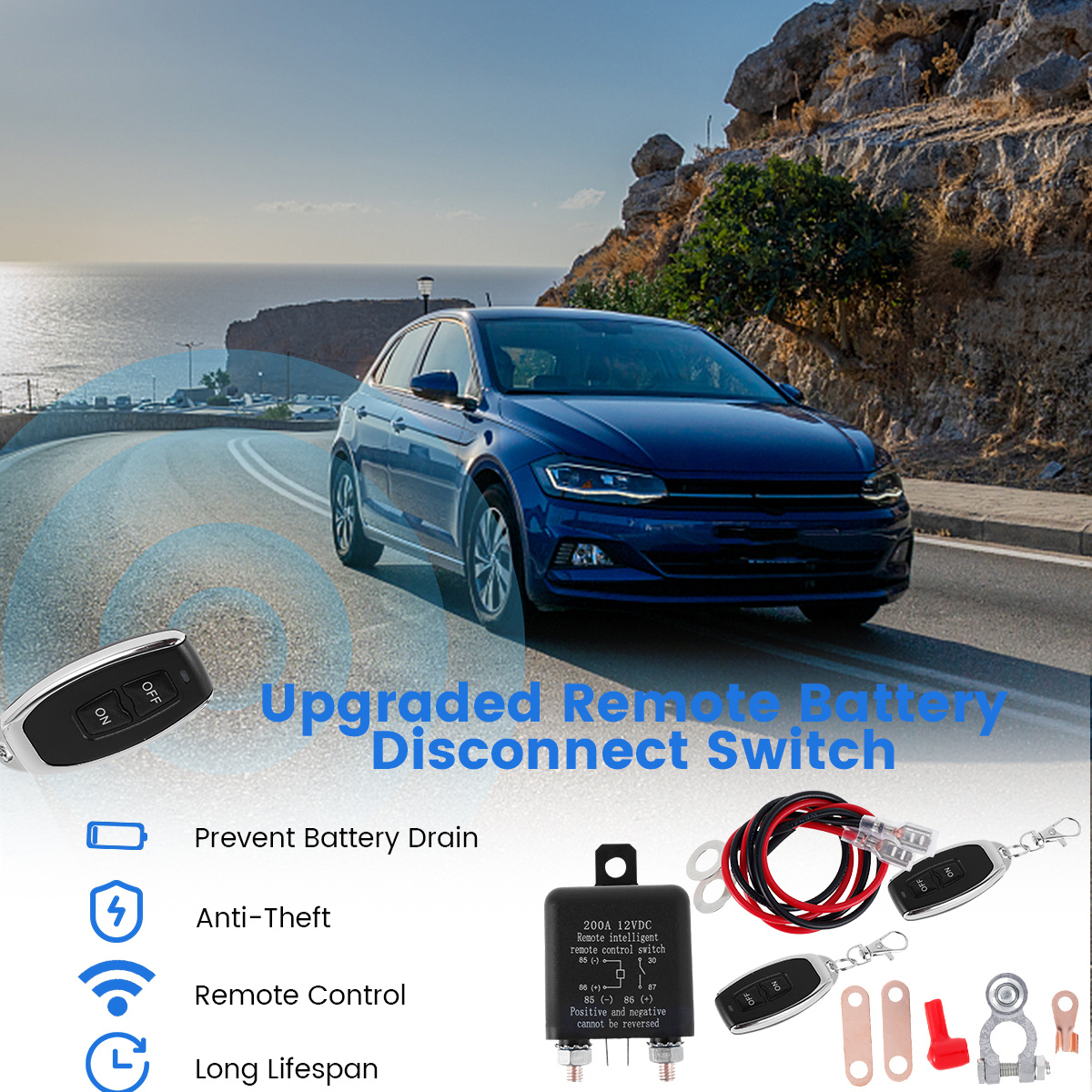 Remote Battery Disconnect Switch 12v 500a Battery Cut Switch Anti Theft Battery  Kill Switch 2 Remote Control Wireless, Shop Temu Start Saving