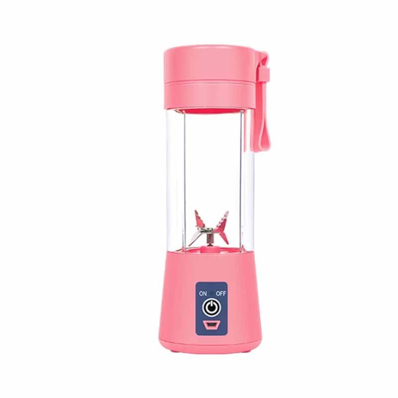 380ml Portable Blender, Mini Bottle Travel Electric Smoothie Blender Maker with 6 Blades for Juice Shakes, Pink