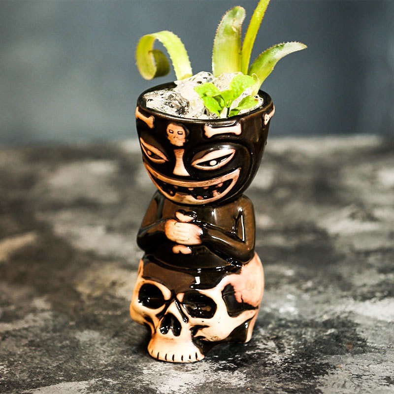 Hawaii Ceramic Tiki Mug Easter Islander Wine Mug Creative Cocktail Beer  Wine Cup for Bar Party