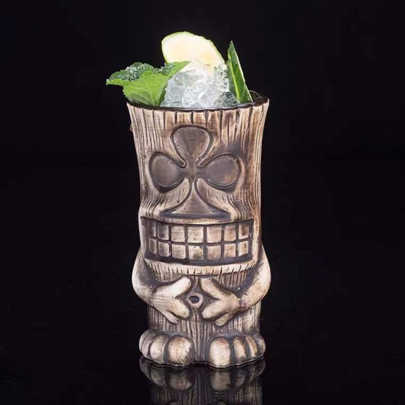 Hawaii Ceramic Tiki Mug Easter Islander Wine Mug Creative Cocktail Beer  Wine Cup for Bar Party