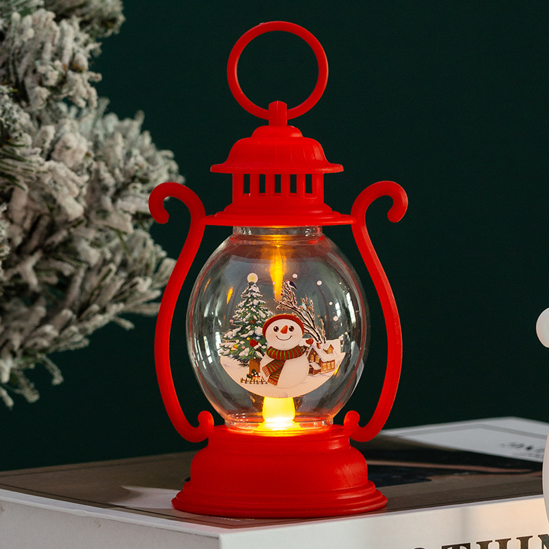 Christmas Portable Oil Lamp Battery Powered Vintage Led Night