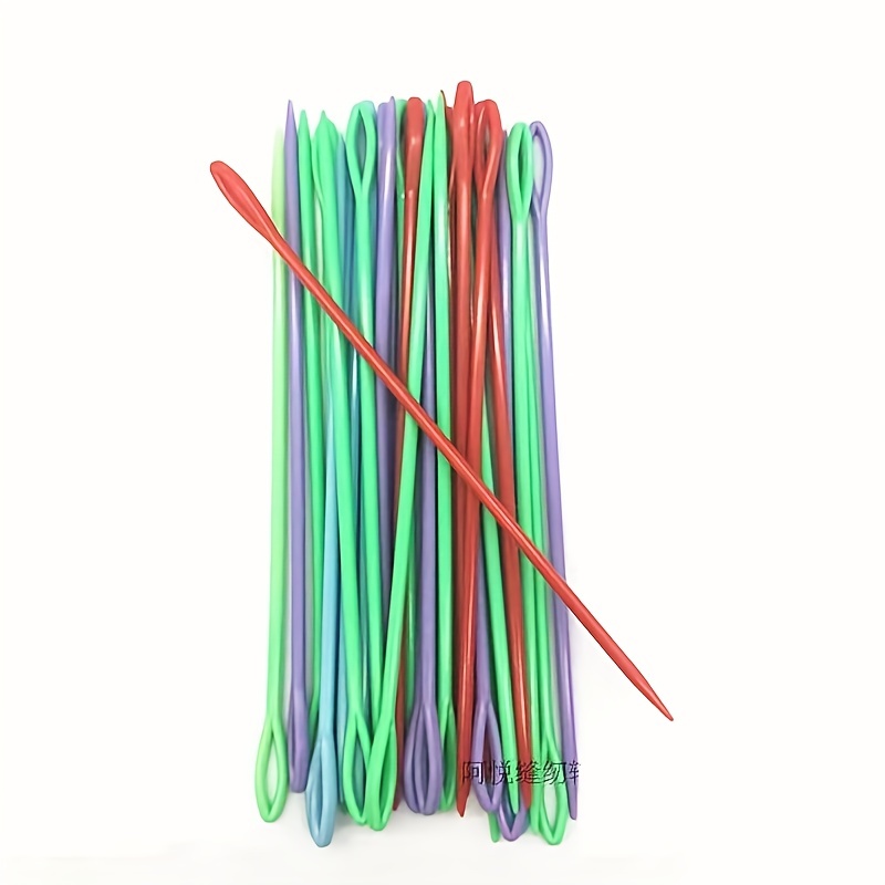 20pcs Mixed Color 2.76inch/3.62inch Plastic Knitting Needles Crochet Hooks  Wool Yarn Needle DIY Sweater Weaving Tools Accessory Sewing Machine Needles