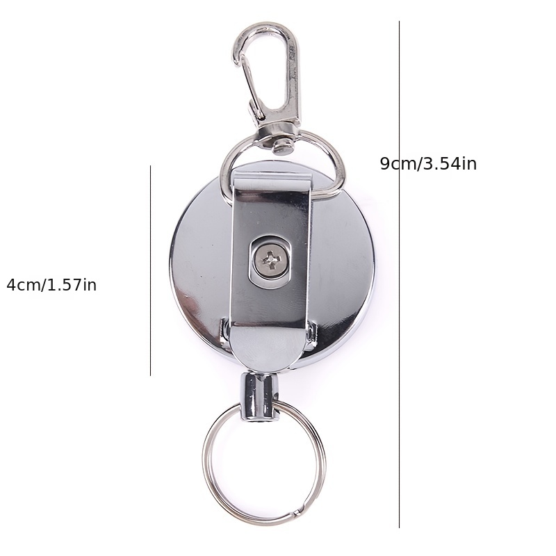 1PC Heavy Duty Retractable Keychain with Belt Clip, Retractable ID
