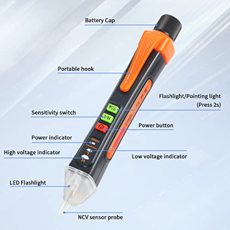 Stylo de test de tension stylo détecteur de testeur de tension électrique  sans contact avec lumière