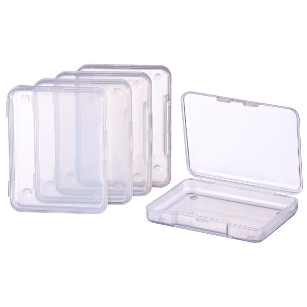  Abaodam 4pcs transparent storage box loose beads organizer  clear storage bins with lids necklace holder case earring holder case  storage containers with lids pp small travel gadget box
