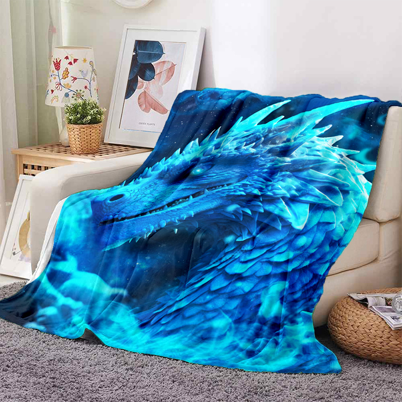 TEMU 1pc Blanket, Cozy Lightweight Flannel Throw For Sofa, Bed, Travel, Camping, Livingroom, Office, Couch, Chair, And Bed, Digital Printing Fleece